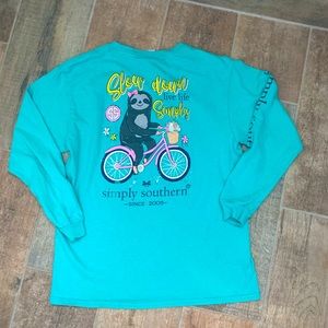 Simply Southern Long Sleeve T YS Light Green